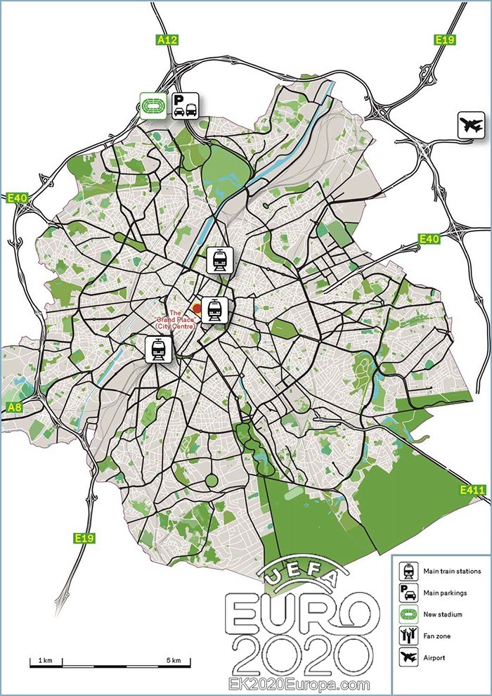 Spielort Brüssel - stadtplan